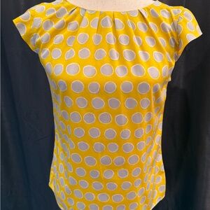 Grey and Yellow Polka Dot Women's Top